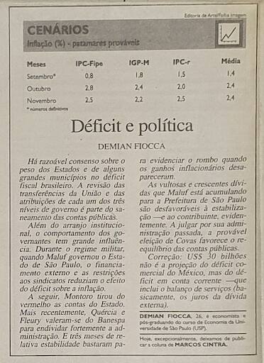 Coluna Cenários